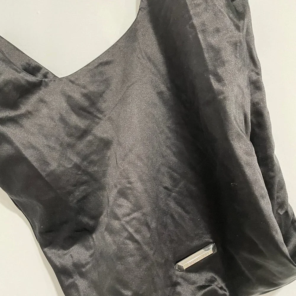 Kendall + Kylie Black Silk Tote Bag